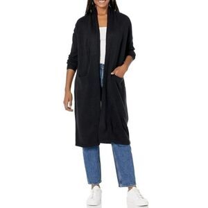 Calvin Klein M Black Cardigan Open Front Long Sweater